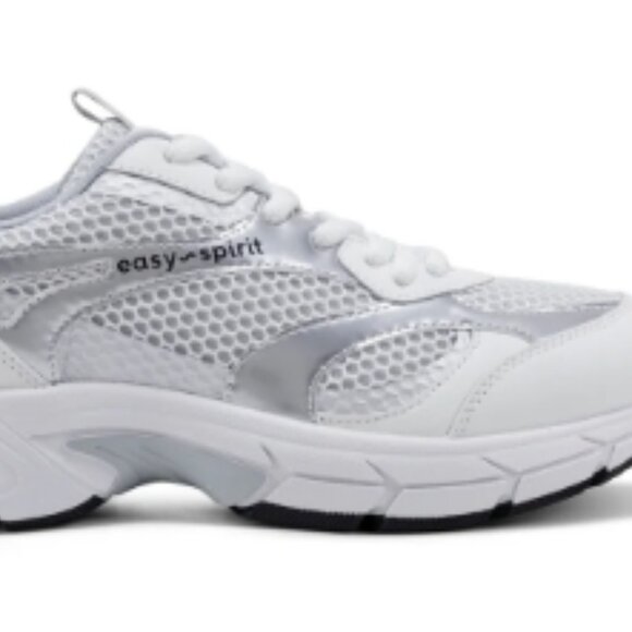 Easy Spirit/Barbeau Lace Up Walking Shoes/White/Silver/Size 7M - Picture 2 of 8